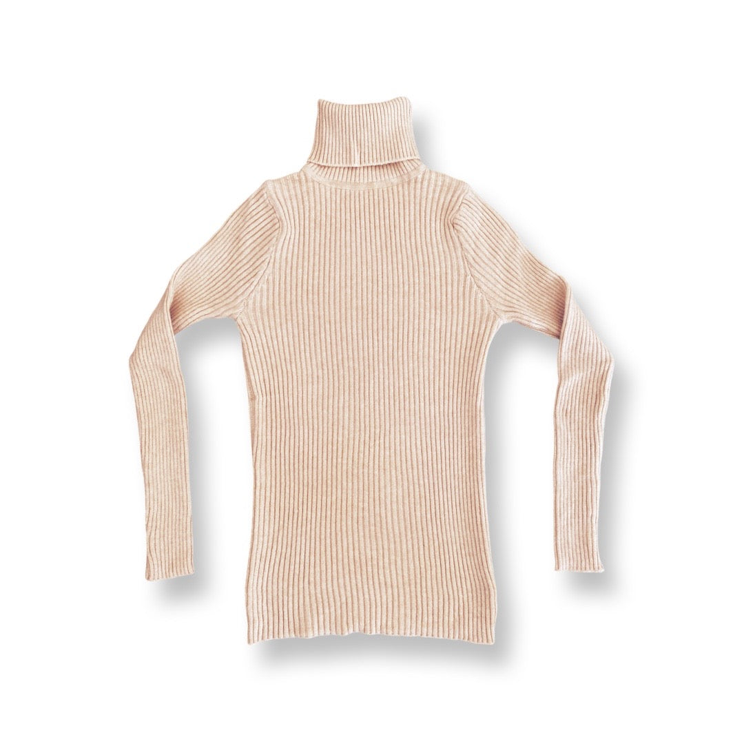 Beige High Neck Top