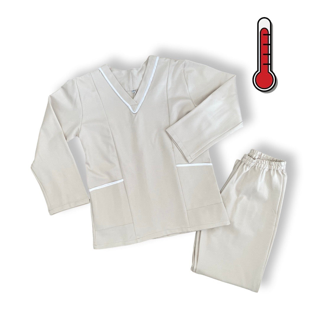 Warm Creamy Long Sleeve Uniform