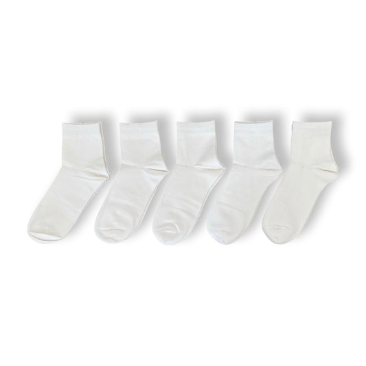 White Quarter Socks (5-pairs)