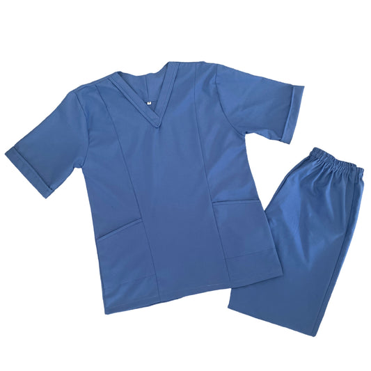 Plain Ocean Blue Short Sleeve Uniform