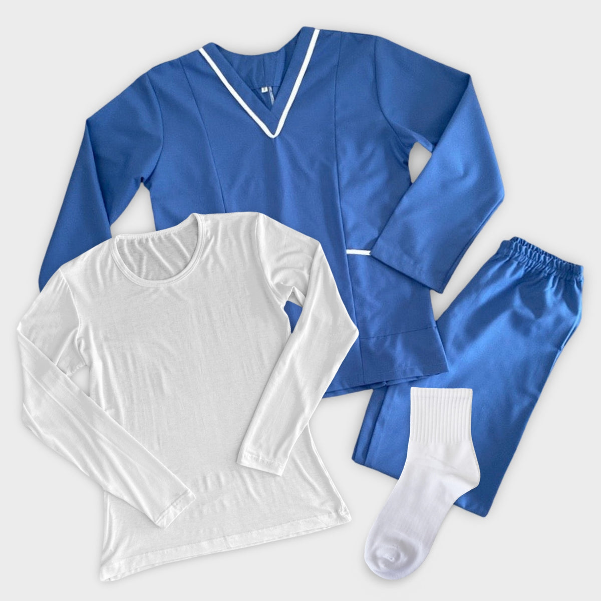 Autumn Long Sleeves Ocean Blue Set