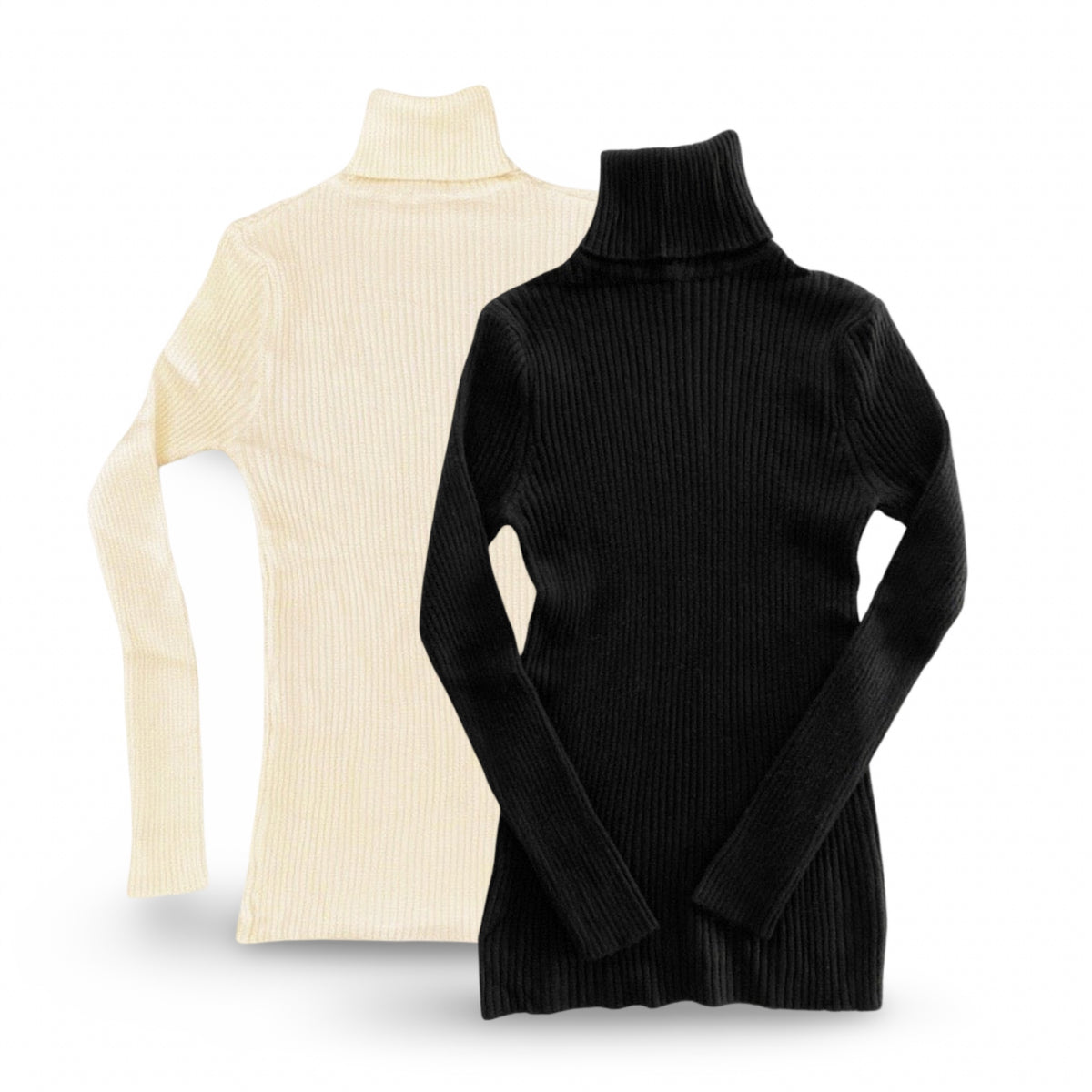 Black & Off-white High Neck Top