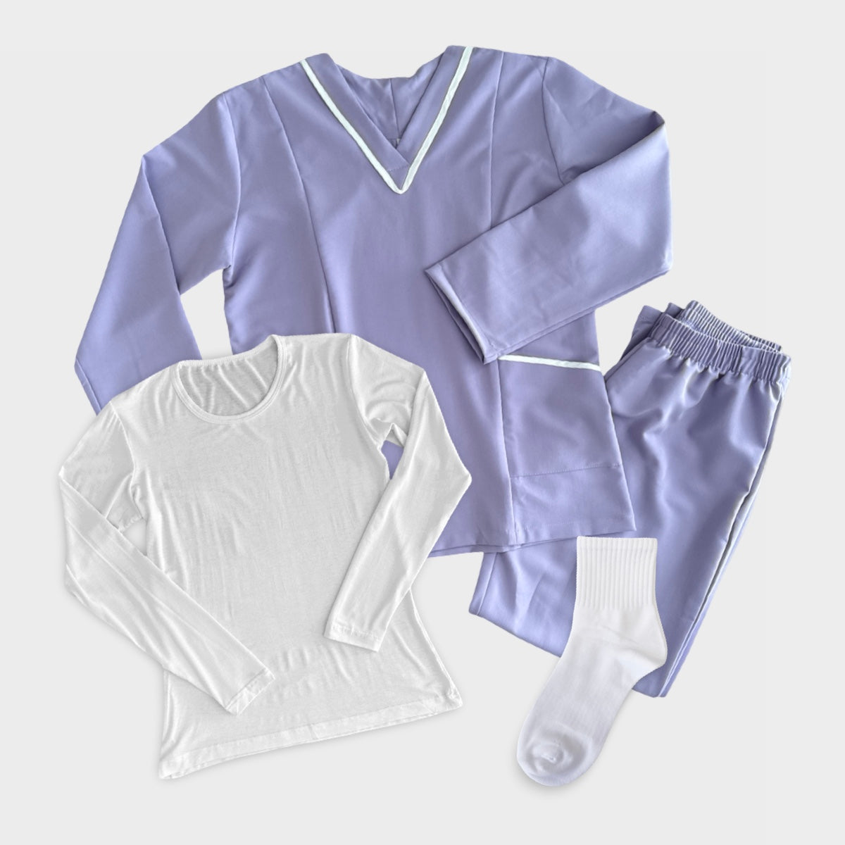 Autumn Long Sleeves Purple Set