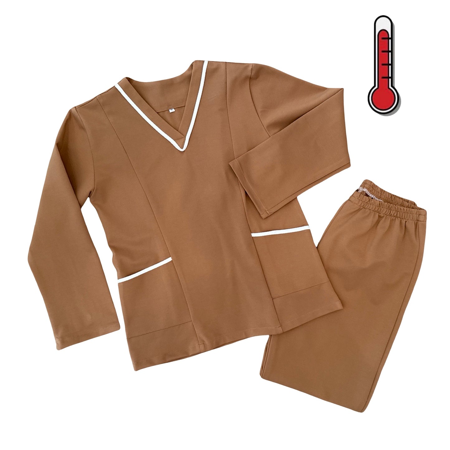 Coffee Brown Long Sleeve Uniform