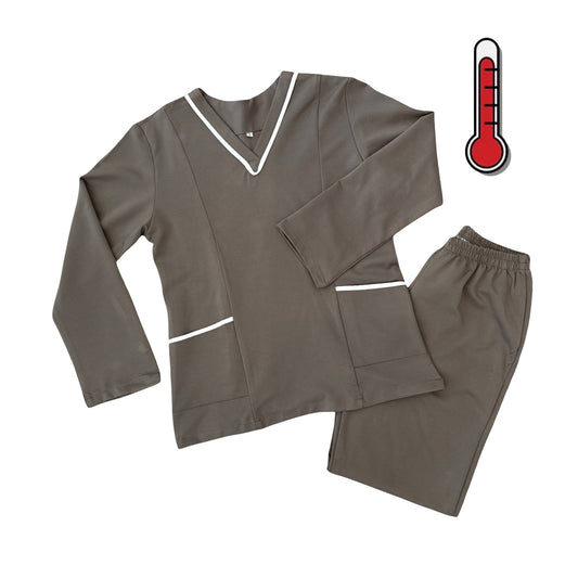Brownish Grey Long Sleeve Uniform