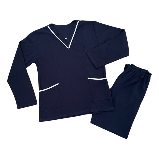 Navy-Gray Long Sleeve Uniform