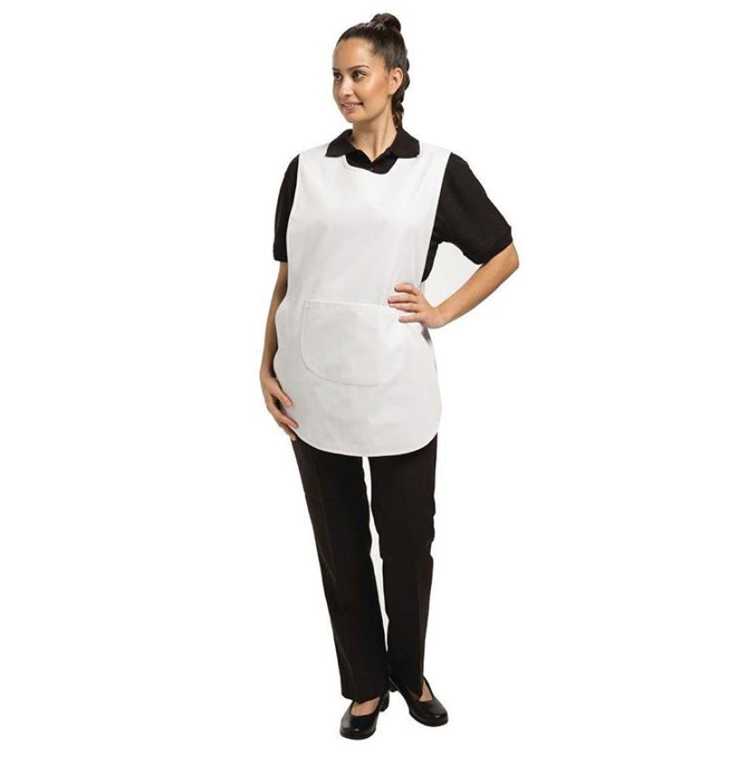 White Apron with Pocket